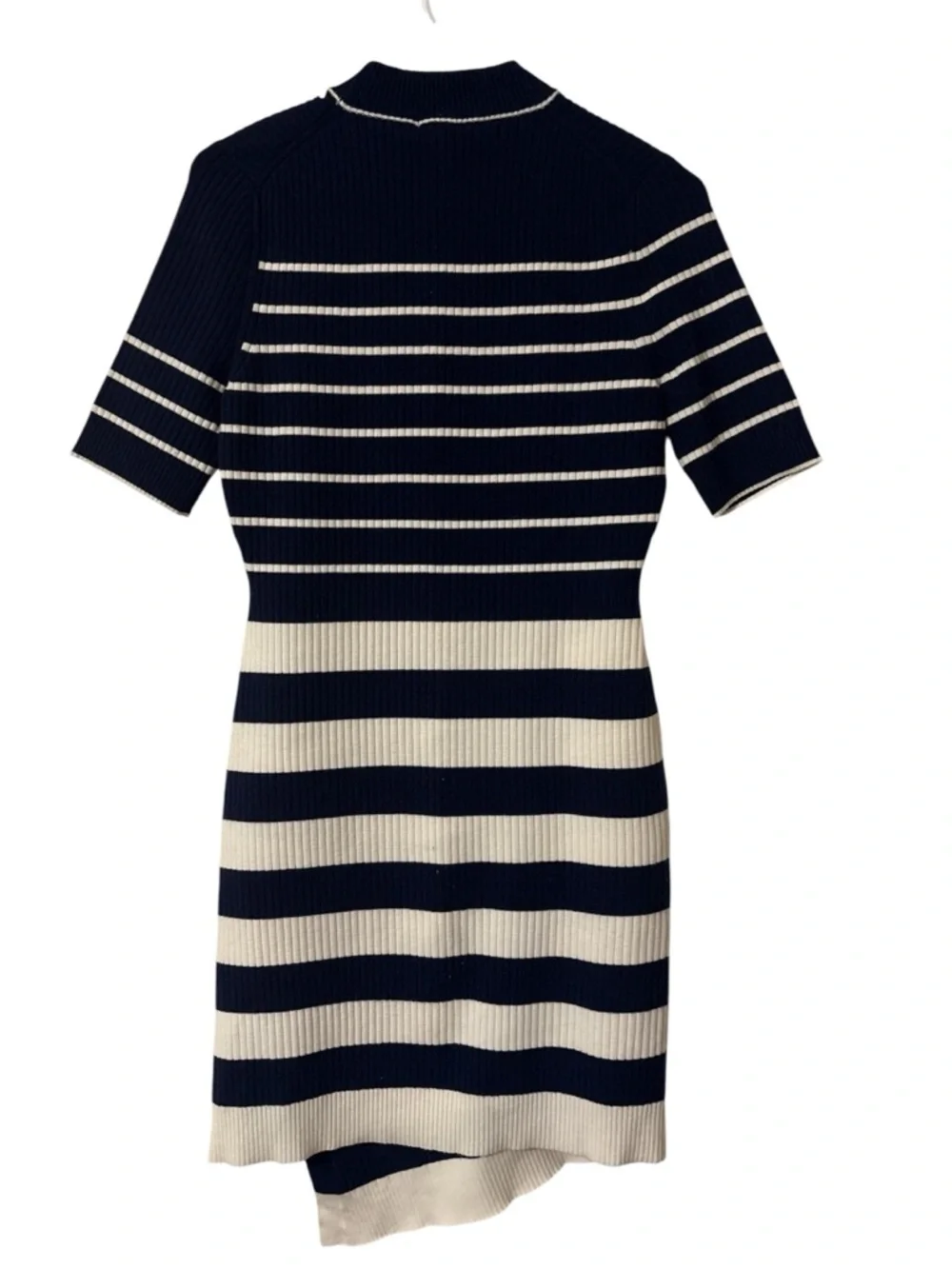 Simkhai Noah Mock Neck Mini Sweater Dress in Midnight Stripe Sz Small
